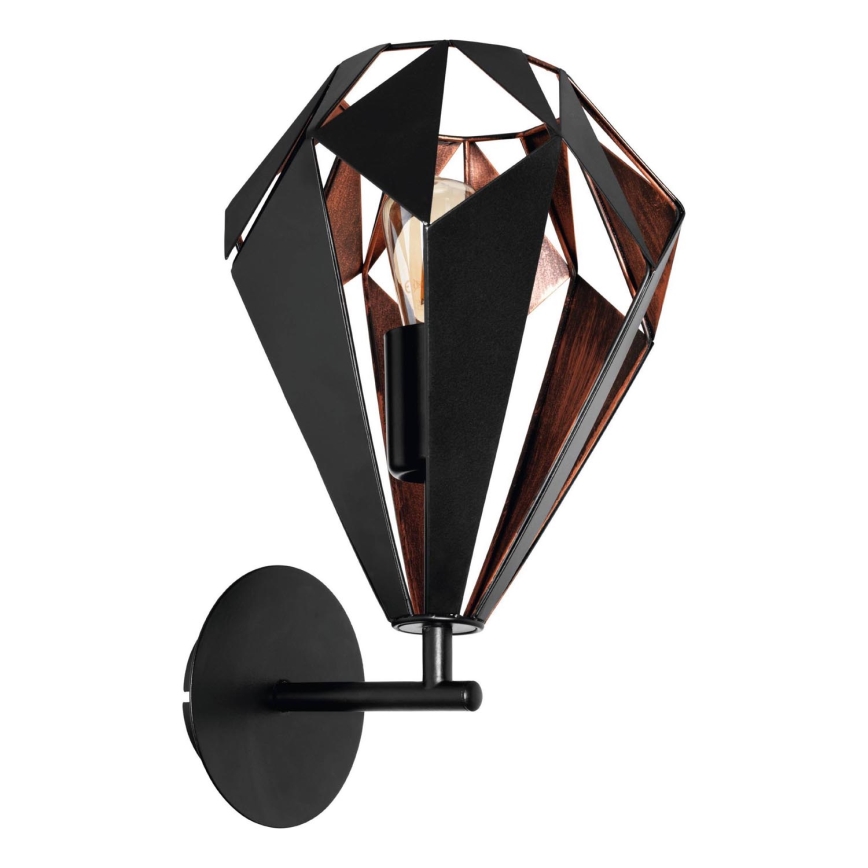 Eglo 62835 - Φωτιστικό τοίχου CARLTON PRO 1xE27/60W/230V μαύρο