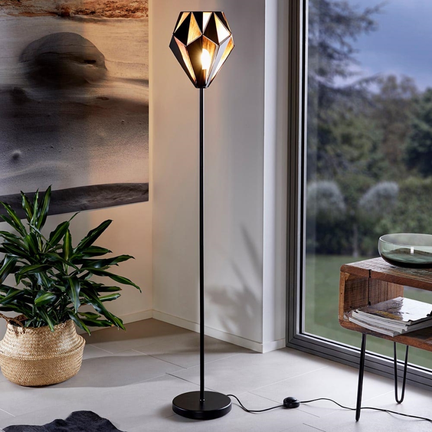 Eglo 62838 - Επιδαπέδιο φωτιστικό CARLTON PRO 1xE27/60W/230V μαύρο