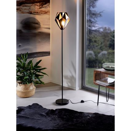 Eglo 62838 - Επιδαπέδιο φωτιστικό CARLTON PRO 1xE27/60W/230V μαύρο