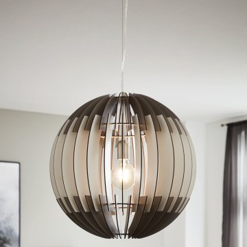Eglo 63256 - Κρεμαστό φωτιστικό με καλώδιο OLMERO PRO 1xE27/60W/230V Ø 40 cm γκρι/λευκό