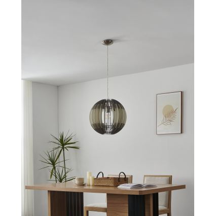 Eglo 63256 - Κρεμαστό φωτιστικό με καλώδιο OLMERO PRO 1xE27/60W/230V Ø 40 cm γκρι/λευκό