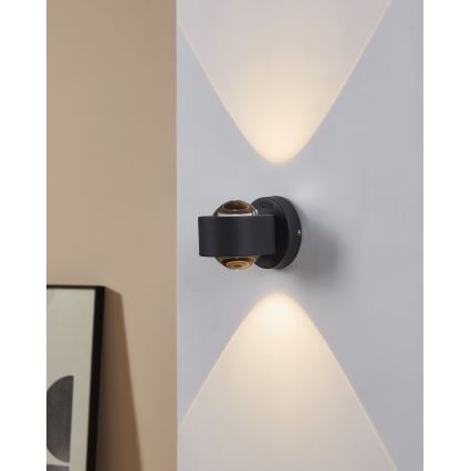 Eglo 64496 - Επιτοίχιο φωτιστικό LED ONO PRO 2xLED/2,5W/230V ανθρακί