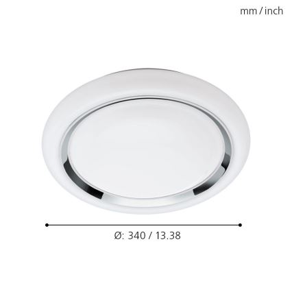 Eglo 64529 - LED RGBW Dimmable φωτιστικό οροφής CAPASSO-C LED/17W/230V λευκό