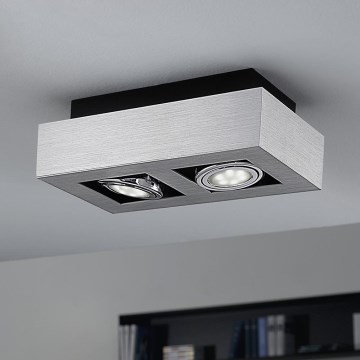 Eglo 64695 - LED Σποτ LOKE PRO 2xGU10/5W/230V 3000K ματ χρώμιο