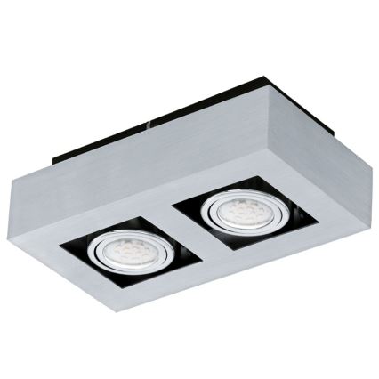 Eglo 64695 - LED Σποτ LOKE PRO 2xGU10/5W/230V 3000K ματ χρώμιο