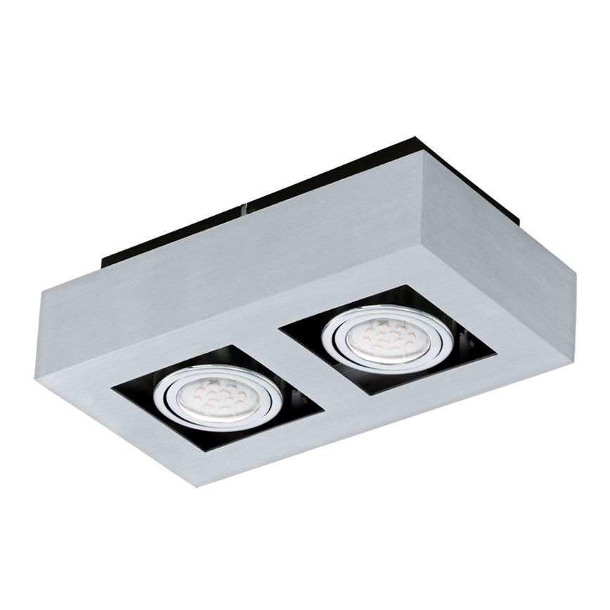 Eglo 64695 - LED Σποτ LOKE PRO 2xGU10/5W/230V 3000K ματ χρώμιο