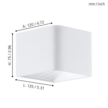 Eglo 65043 - Επιτοίχιο φωτιστικό εξωτερικού χώρου LED DONINNI PRO LED/5W/230V IP44 λευκό