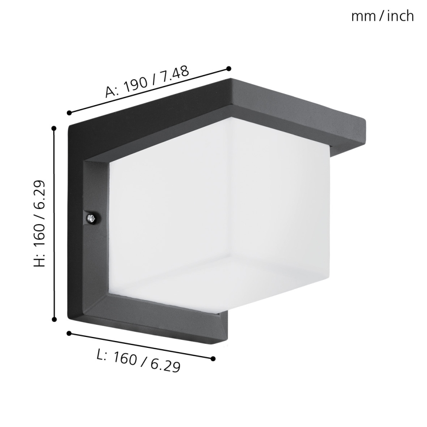 Eglo 65046 - Επιτοίχιο φωτιστικό εξωτερικού χώρου LED DESELLA PRO LED/10W/230V IP54 ανθρακί