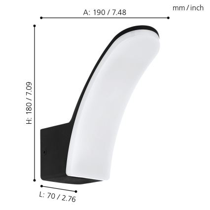 Eglo 74021 - Επιτοίχιο φωτιστικό εξωτερικού χώρου LED LACONELLA LED/11,5W/230V 4000K IP44