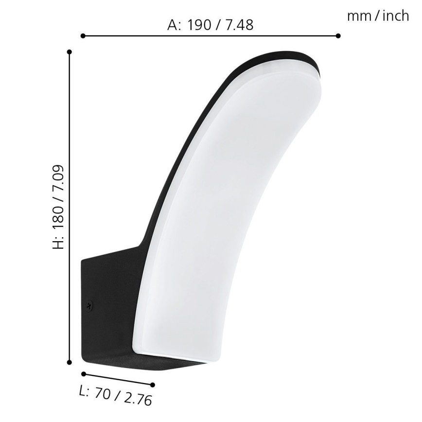 Eglo 74021 - Επιτοίχιο φωτιστικό εξωτερικού χώρου LED LACONELLA LED/11,5W/230V 4000K IP44