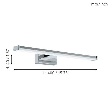 Eglo 74051 - Φωτισμός καθρέφτη μπάνιου LED GALENZANA LED/7,4W/230V 4000K 40 cm IP44 γυαλιστερό χρώμιο