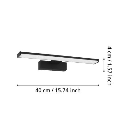 Eglo 74061 - Φωτισμός καθρέφτη μπάνιου LED GALENZANA LED/7,4W/230V 4000K 40 cm IP44 μαύρο