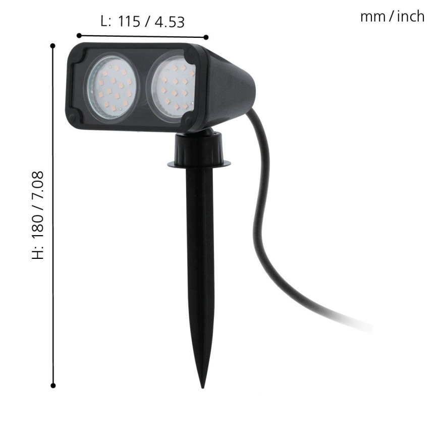 Eglo 75315 - Φωτιστικό LED εξωτερικού χώρου NEMA 2xGU10/2,8W/230V 3000K IP44
