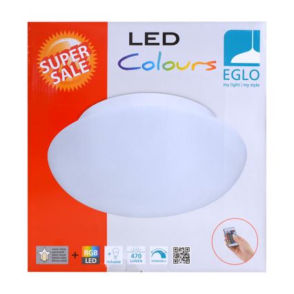 Eglo 75351 - LED RGB Ρυθμιζόμενο φωτιστικό οροφής ELLA-C 1xE27/7,5W/230V + τηλεχειριστήριο