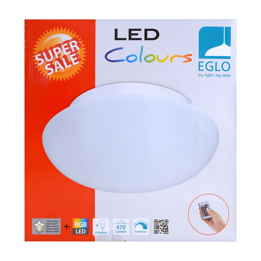 Eglo 75351 - Φως οροφής dimmer LED RGB ELLA-C 1xE27/7,5W/230V