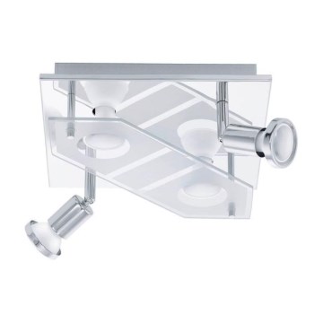 Eglo 75379 - Ρυθμιζόμενο LED RGBW φωτιστικό σημείου CABO-C 4xGU10/4W/230V με τηλεχειριστήριο
