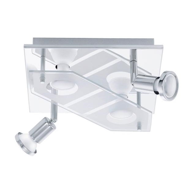 Eglo 75379 - Ρυθμιζόμενο LED RGBW φωτιστικό σημείου CABO-C 4xGU10/4W/230V με τηλεχειριστήριο