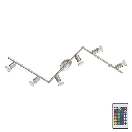 Eglo 75387 - LED RGB Dimmable φωτιστικό σποτ BUZZ-C 6xGU10/4W/230V + τηλεκοντρόλ