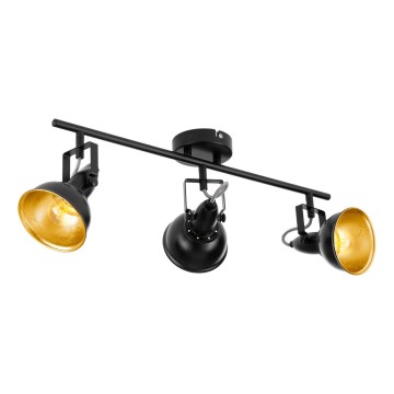 Eglo 75513 - Σποτ φωτιστικό THORNTON 3xE14/28W/230V μαύρο/χρυσό