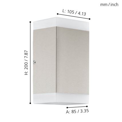 Eglo - LED Εξωτερικό Επιτοίχιο Φωτιστικό 2xGU10/4,6W/230V IP44