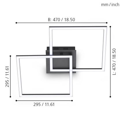 Eglo - LED Dimmable πλαφονιέρα οροφής LED/28W/230V 3000-6500K + τηλεχειριστήριο