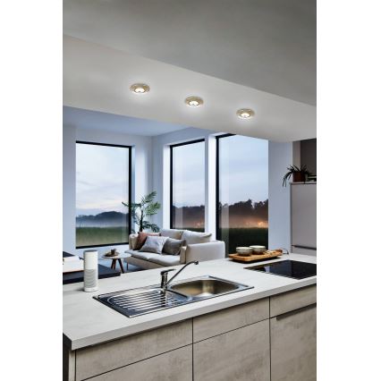 Eglo 75765 - ΣΕΤ 3x Χωνευτό Φωτιστικό LED ZUJAR LED/3,4W/230V ματ χρώμιο