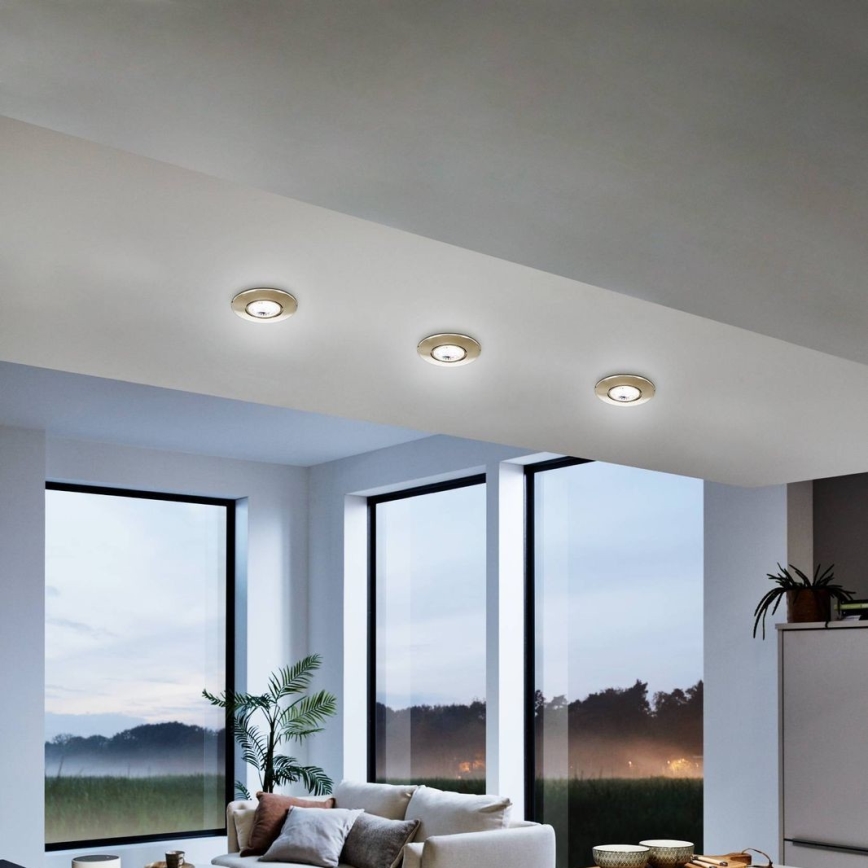 Eglo 75765 - ΣΕΤ 3x Χωνευτό Φωτιστικό LED ZUJAR LED/3,4W/230V ματ χρώμιο
