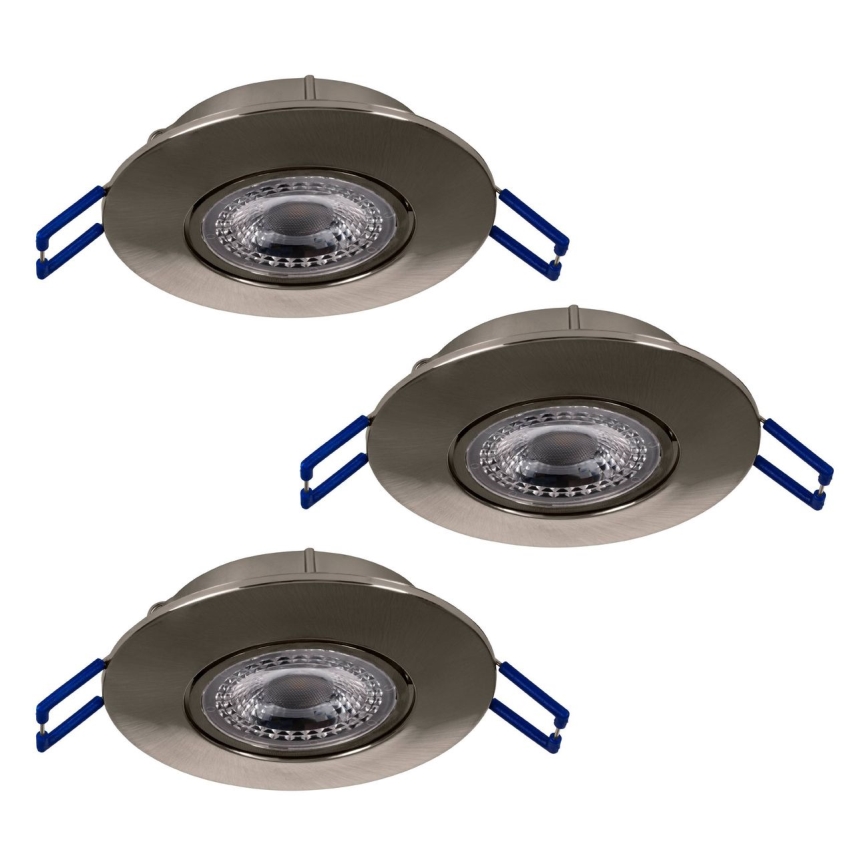 Eglo 75765 - ΣΕΤ 3x Χωνευτό Φωτιστικό LED ZUJAR LED/3,4W/230V ματ χρώμιο