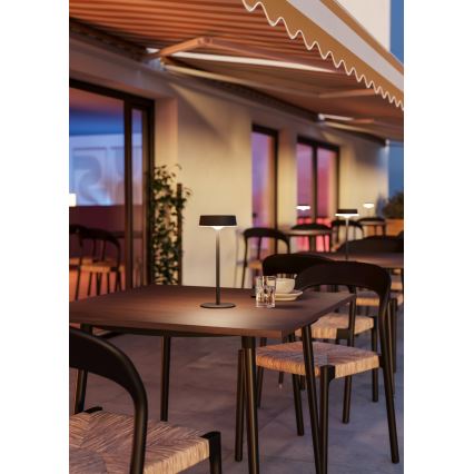 Eglo - LED επιτραπέζιο φωτιστικό, ρυθμιζόμενο, ηλιακά επαναφορτιζόμενο, με αισθητήρα αφής LED/3W/5V 3000-6000K 1800 mAh IP44 μαύρο