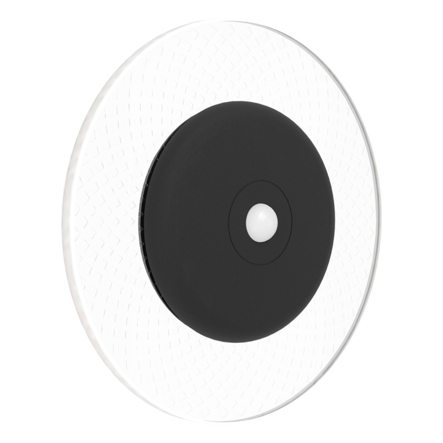 Eglo - Επιτοίχιο επαναφορτιζόμενο φωτιστικό LED RGBW ρυθμιζόμενης φωτεινότητας με αισθητήρα κίνησης και λυκόφωτος, LED/5V 2000 mAh, μαύρο + τηλεχειριστήριο