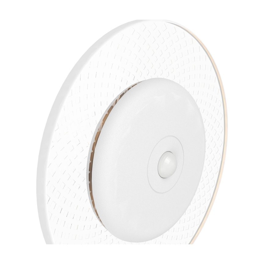 Eglo - LED RGBW ρυθμιζόμενο επαναφορτιζόμενο επιτοίχιο φωτιστικό με αισθητήρα κίνησης και σούρουπου LED/5V 2000 mAh λευκό + τηλεχειριστήριο