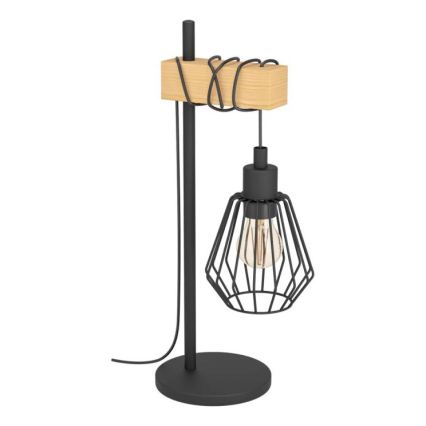 Eglo 780173 - Επιτραπέζιο φωτιστικό TABODI 1xE27/40W/230V πεύκο/μαύρο