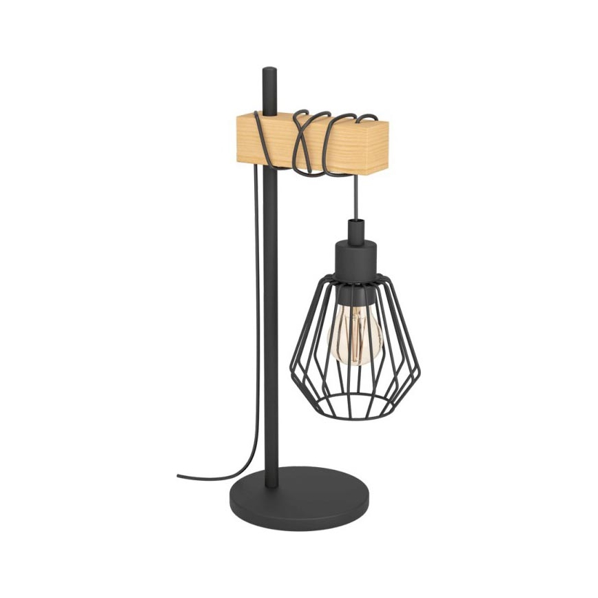 Eglo 780173 - Επιτραπέζιο φωτιστικό TABODI 1xE27/40W/230V πεύκο/μαύρο