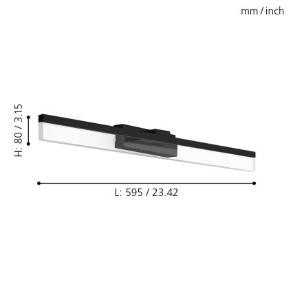 Eglo 780432 - Φωτισμός καθρέφτη μπάνιου LED YANGUAS LED/11W/230V 3000K 59,5 cm IP44