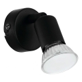 Eglo 780457 - Φωτιστικό σποτ τοίχου LED ESCALERA 1xGU10/2,8W/230V 3000K μαύρο
