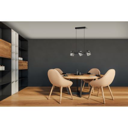 Eglo 780478 - Κρεμαστό φωτιστικό οροφής CALERINO 3xE27/40W/230V μαύρο