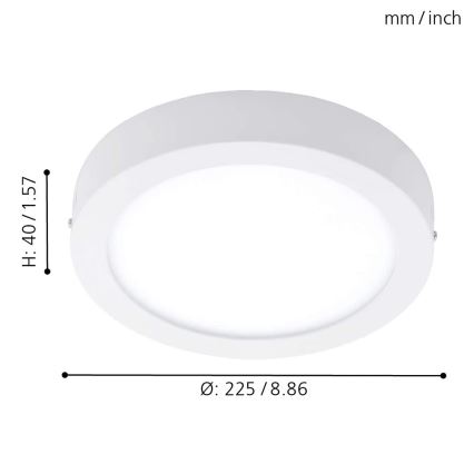 Eglo 78201 - LED φωτιστικό οροφής FUEVA LED/16,5W/230V διάμ. 22,5 εκ.
