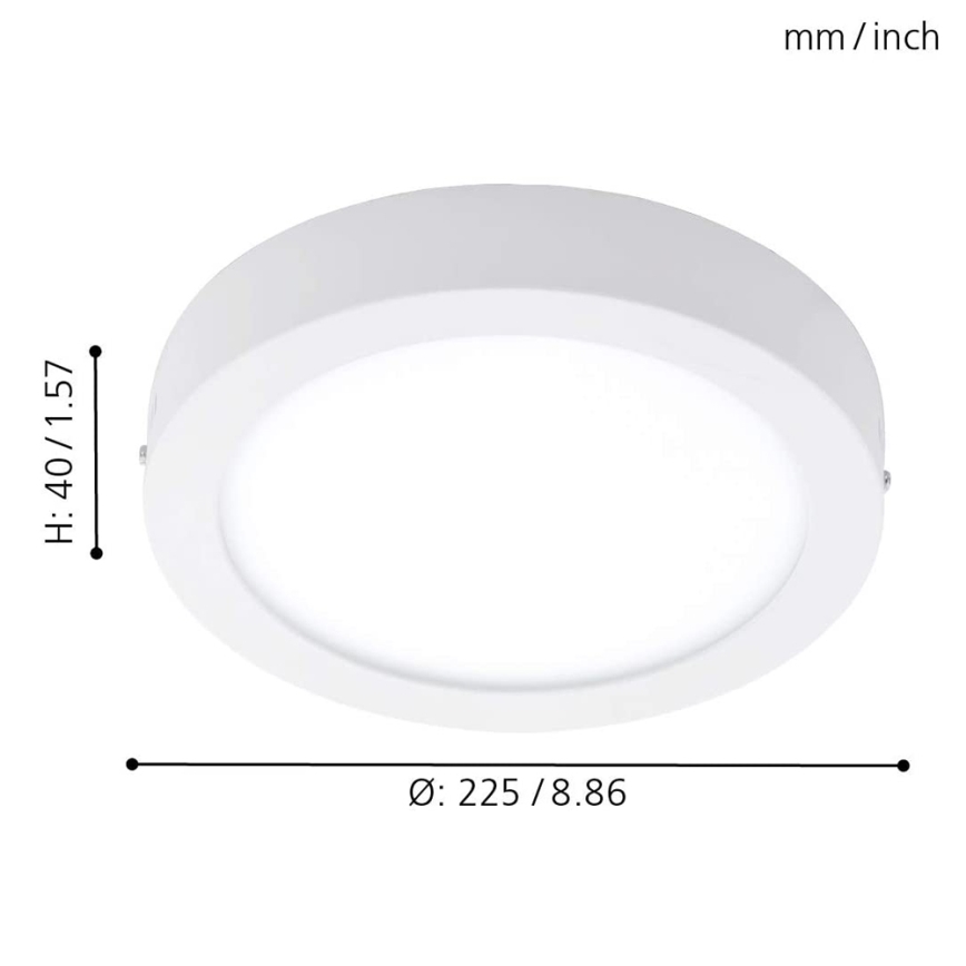Eglo 78201 - LED φωτιστικό οροφής FUEVA LED/16,5W/230V διάμ. 22,5 εκ.
