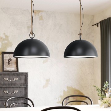 Eglo 78444 - Κρεμαστό φωτιστικό οροφής HODSOLL 2xE27/40W/230V μαύρο/καφέ