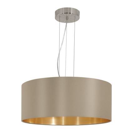 Eglo 78693 - Κρεμαστό φωτιστικό οροφής MASERLO 3xE27/60W/230V διάμετρος 53 cm μπεζ/χαλκός