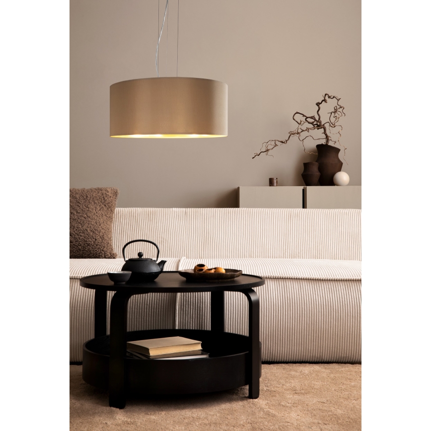 Eglo 78693 - Κρεμαστό φωτιστικό οροφής MASERLO 3xE27/60W/230V διάμετρος 53 cm μπεζ/χαλκός