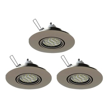 Eglo 78705 - ΣΕΤ 3x Χωνευτό Φωτιστικό LED PENETO 1xGU10/3,3W/230V ματ χρώμιο