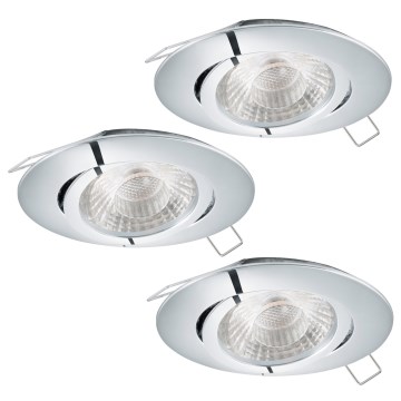 Eglo 78708 - ΣΕΤ 3x Χωνευτό Φωτιστικό LED TEDO 1xGU10/5W/230V