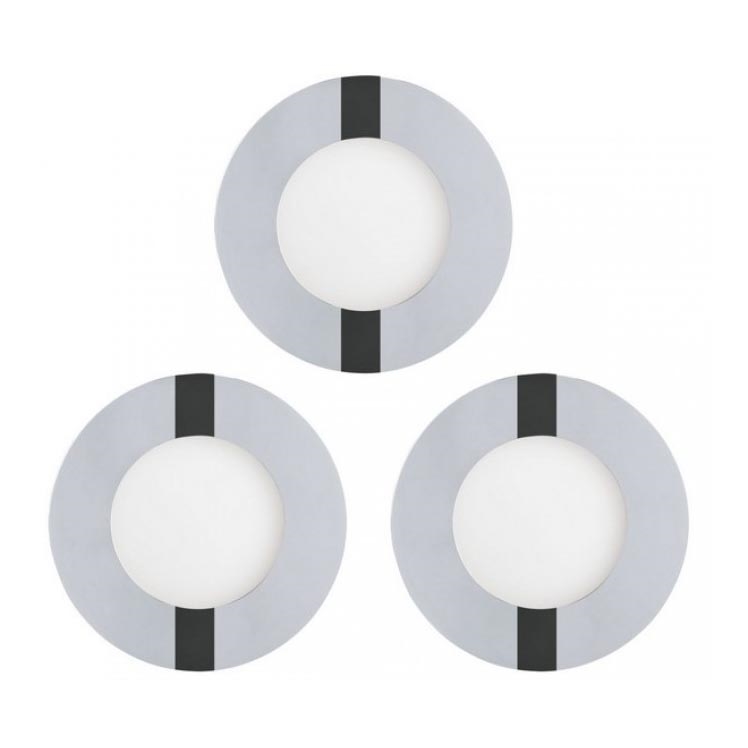 Eglo 78733 - Σετ 3x LED εντοιχιστά φωτιστικά οροφής για μπάνιο FUEVA 1xLED/2,7W/230V IP44 διάμ. 8,5 εκ.