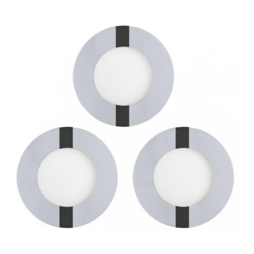 Eglo 78733 - Σετ 3x LED εντοιχιστά φωτιστικά οροφής για μπάνιο FUEVA 1xLED/2,7W/230V IP44 διάμ. 8,5 εκ.
