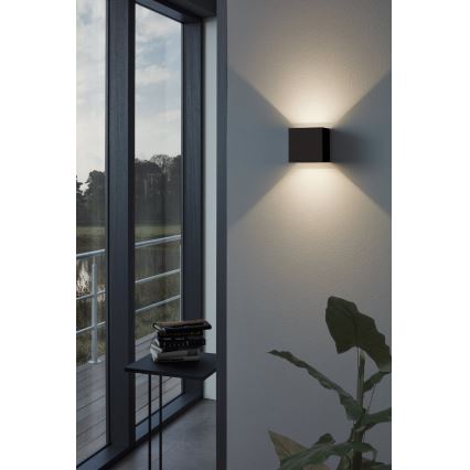 Eglo 79215 - Επιτοίχιο φωτιστικό εξωτερικού χώρου LED CALPINO 2xLED/3,3W/230V 3000K IP54 μαύρο