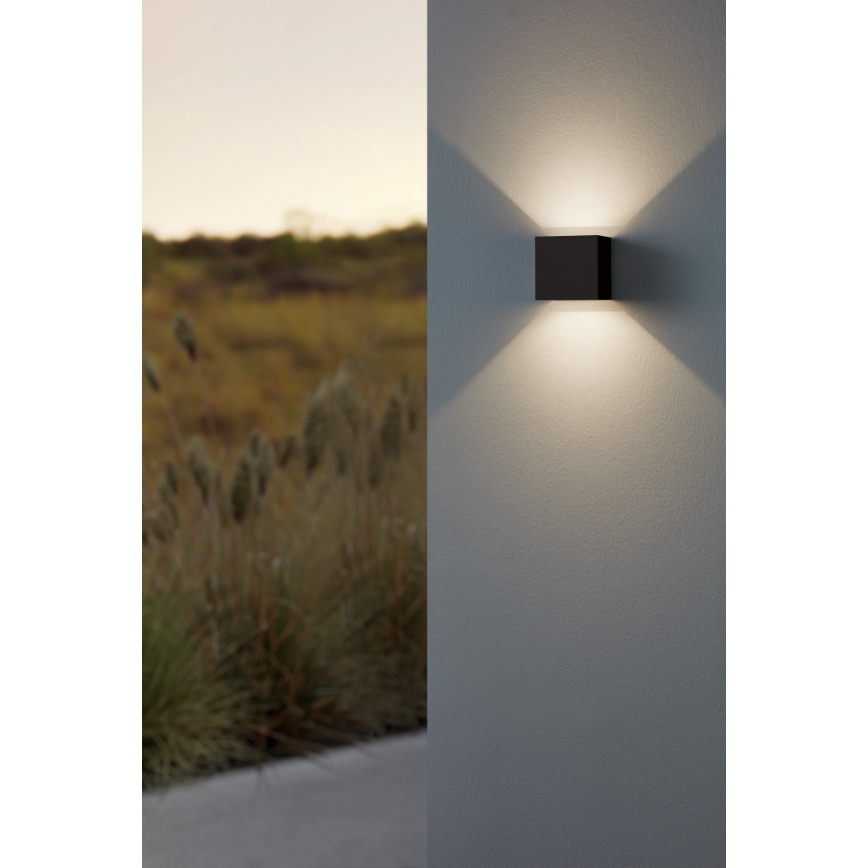 Eglo 79215 - Επιτοίχιο φωτιστικό εξωτερικού χώρου LED CALPINO 2xLED/3,3W/230V 3000K IP54 μαύρο