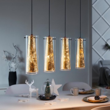 Eglo 79344 - Κρεμαστό φωτιστικό οροφής PINTO GOLD 4xE27/40W/230V χρυσό