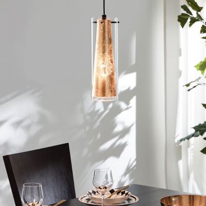 Eglo 79344 - Κρεμαστό φωτιστικό οροφής PINTO GOLD 4xE27/40W/230V χρυσό
