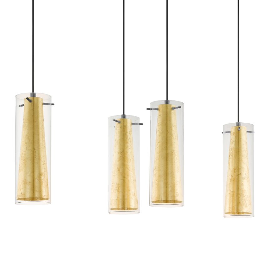 Eglo 79344 - Κρεμαστό φωτιστικό οροφής PINTO GOLD 4xE27/40W/230V χρυσό